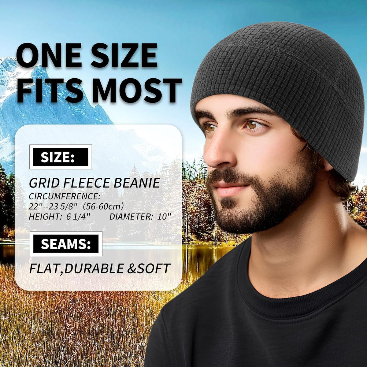 Herren & Damen Laufmütze 2er Set Fleece Beanie Warm & Atmungsaktiv