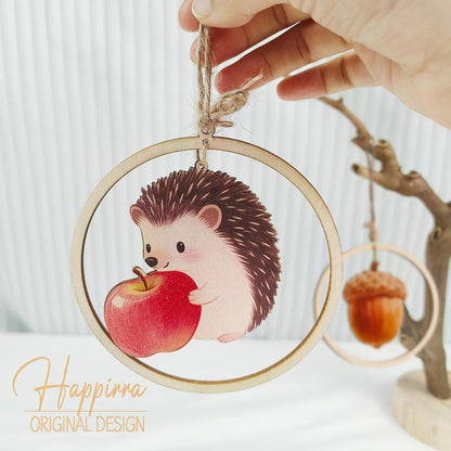 12er Herbst Holzanhänger Deko – Tiere, Pilze & Juteseil