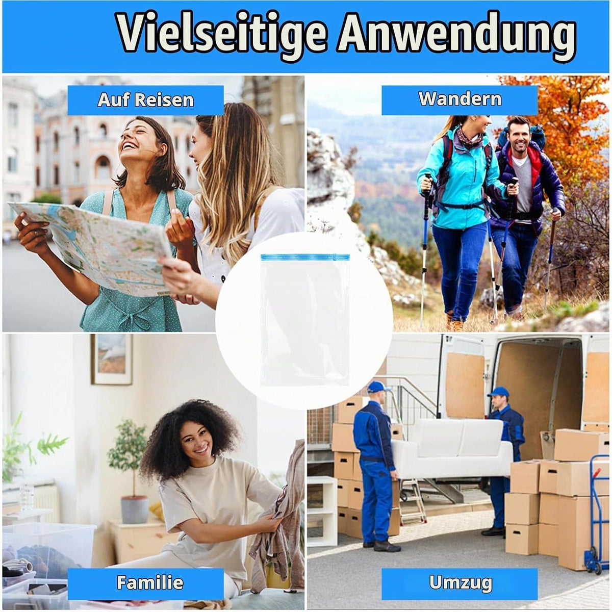 12 Vakuumbeutel 35x50cm – Reise & Kleideraufbewahrung