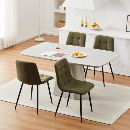 Esszimmerstühle 2er Set Dunkelgrün, Chenille Gepolstert