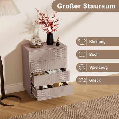 Moka Kommode mit 4 Schubladen – Modernes Design für Schlaf- & Wohnzimmer