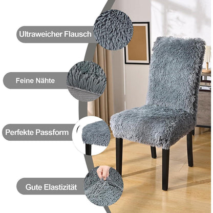 Stretch Stuhlhussen Set Dunkelgrau - 4er Pack für Esszimmer