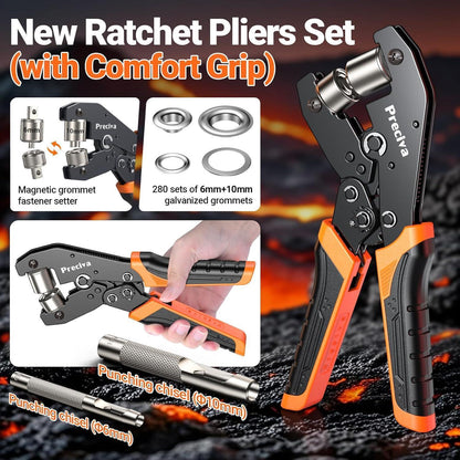 Profi Ösenzange Set mit 280 rostfreien Ösen für Stoffe & Planen