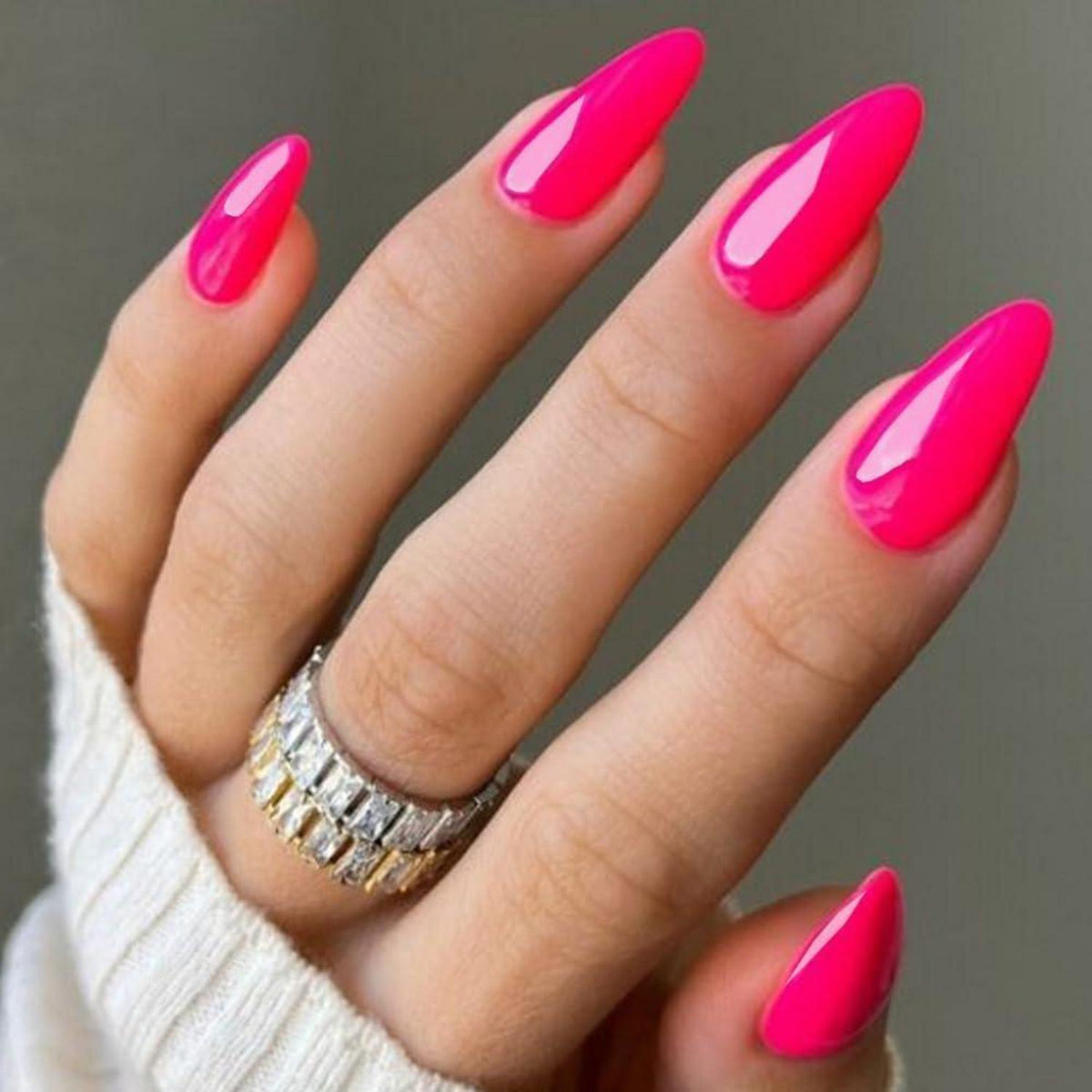 Rosafarbene Mandel Nägel zum Aufkleben – Sommer & Frühlings Design