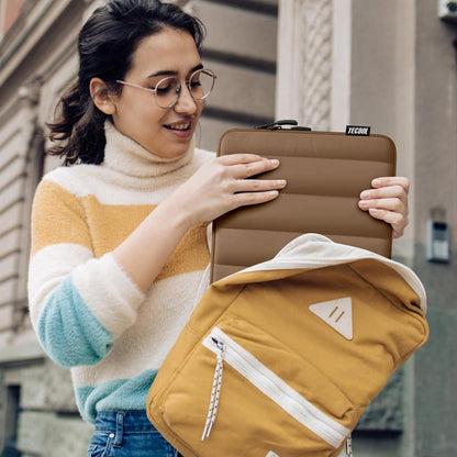 Gepolsterte Laptoptasche 13,3 Zoll mit Zubehörtasche, Braun