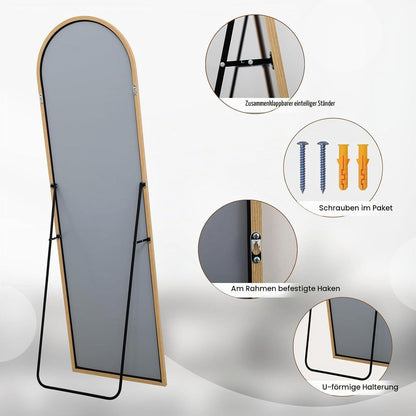 Gewölbter Ganzkörperspiegel 180x76cm – Stand- & Wandspiegel