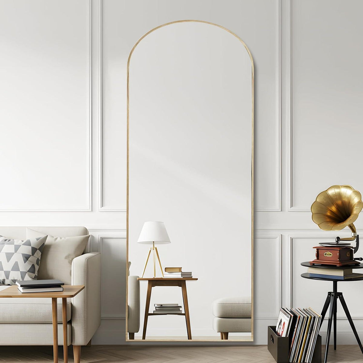 Gewölbter Ganzkörperspiegel 180x76cm – Stand- & Wandspiegel
