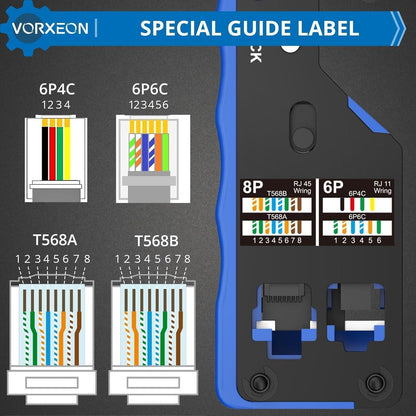 Netzwerk Crimpzange Set mit 50 RJ45 Steckern & Zubehör