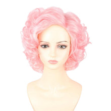 Rosa Lockige Damen Perücke – Halloween & Retro Kostüm