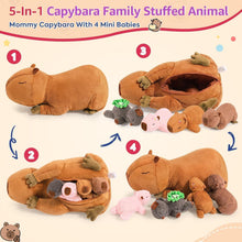 Capybara Kuscheltier Familie – 5 Stück Plüschtiere & Kissen