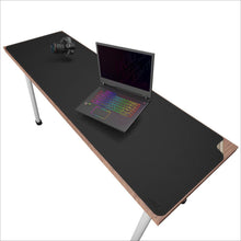 XXL Schreibtischmatte & Kork – 170x50 cm Schwarz in Lederoptik