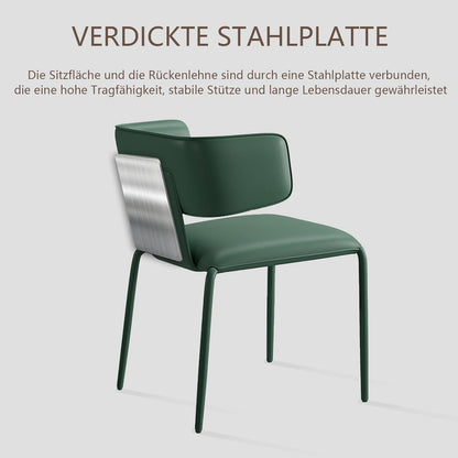 Esszimmerstuhl in Lederoptik, C-Lehne, Dunkelgrün