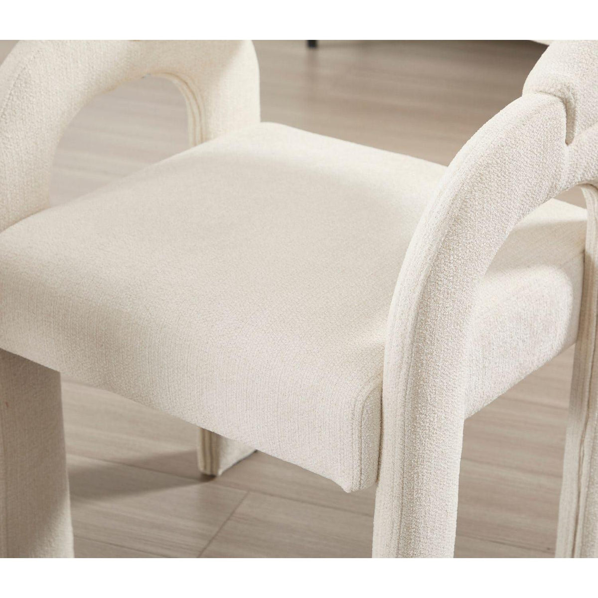 Gepolsterte Esszimmerstühle 4er Set, Chenille Weiß