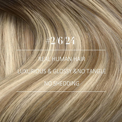 Echthaar Tressen Ombre Braun 45cm – Gerade Weave Extension