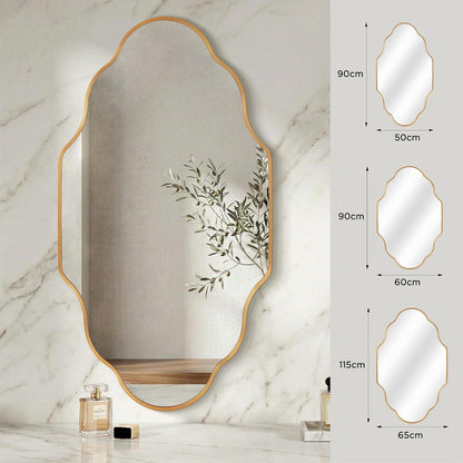 Wavy Gold Wandspiegel – Eleganter Wellenrahmen 115x65cm
