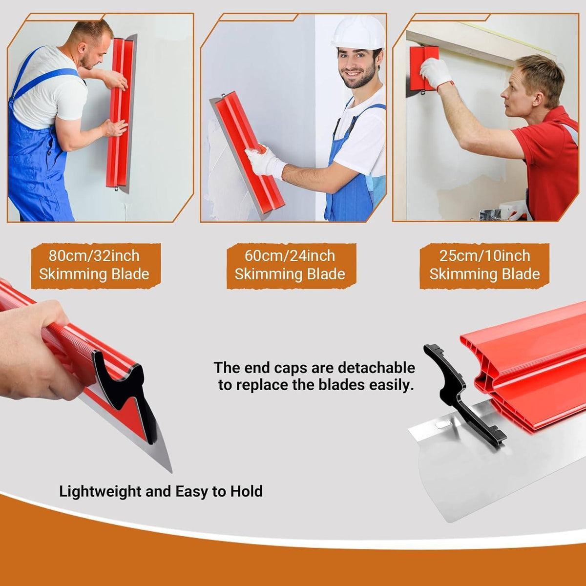Trockenwand Skimming Blade Set für Wand & Decke – 25/60/80cm