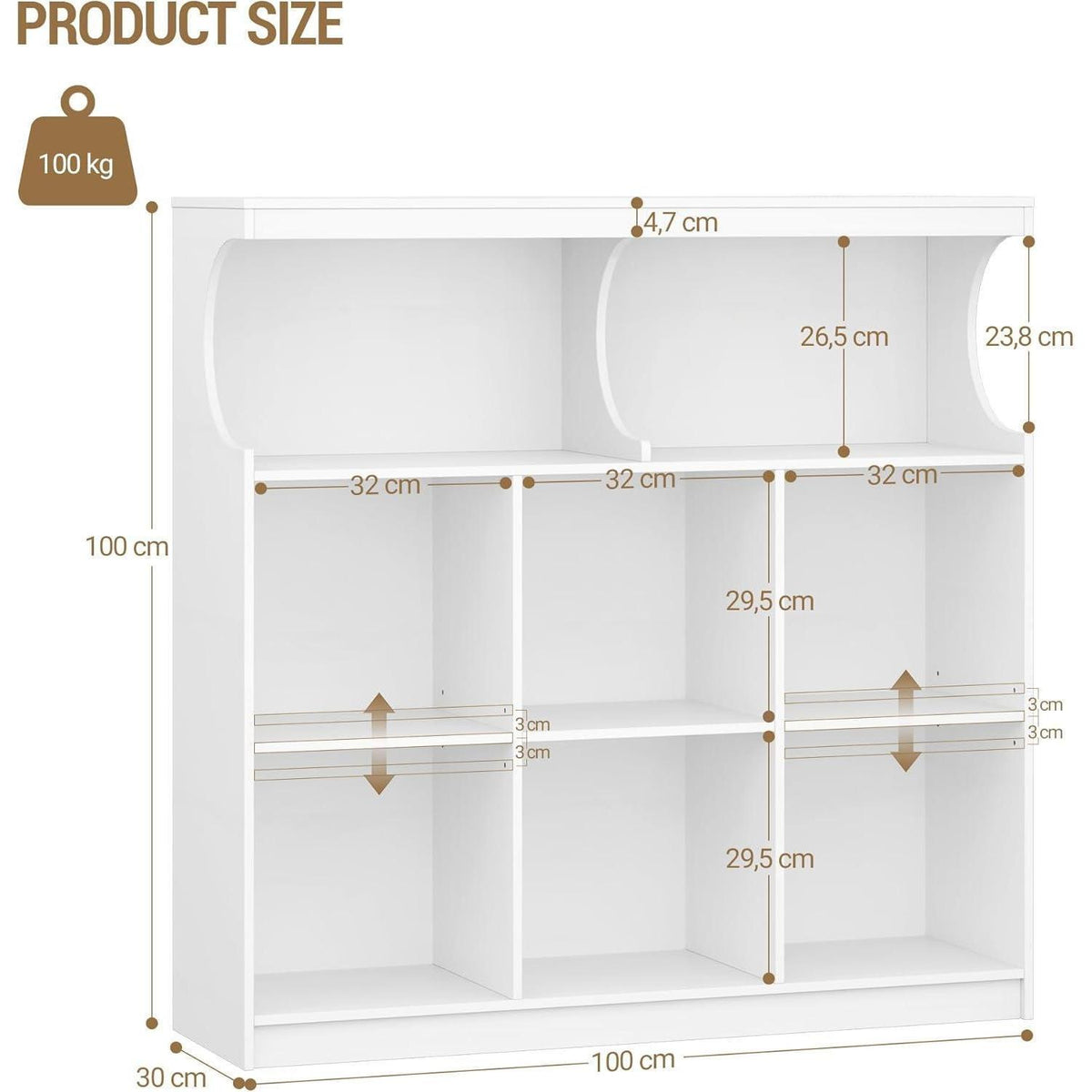 Weißes Bücherregal 8-Fach | Standregal für Wohnzimmer, Büro & Schlafzimmer