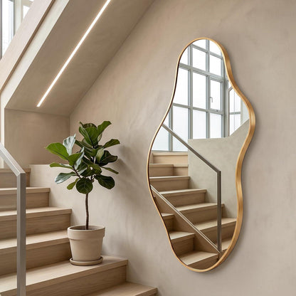 Wavy Wandspiegel Gold – Abstrakt & Skulptural