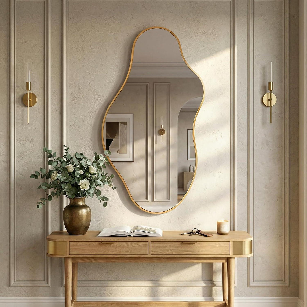 Wavy Wandspiegel Gold – Abstrakt & Skulptural