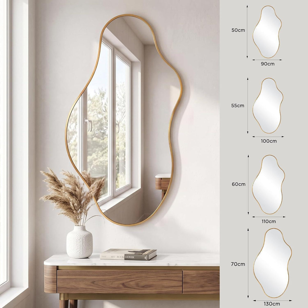 Wavy Wandspiegel Gold – Abstrakt & Skulptural