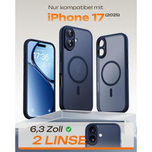 iPhone 17 Hülle mit MagSafe, Kameraschutz, matt, blau