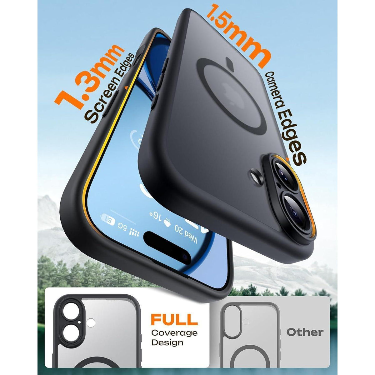 iPhone 17 Hülle MagSafe, Kameraschutz, Matt, Schwarz