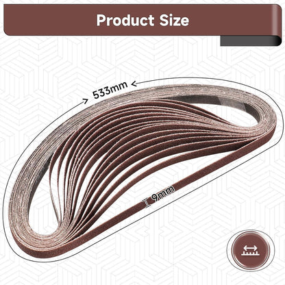 Schleifbänder 9x533 mm, 30 Stück, Mix-Körnung 60-240