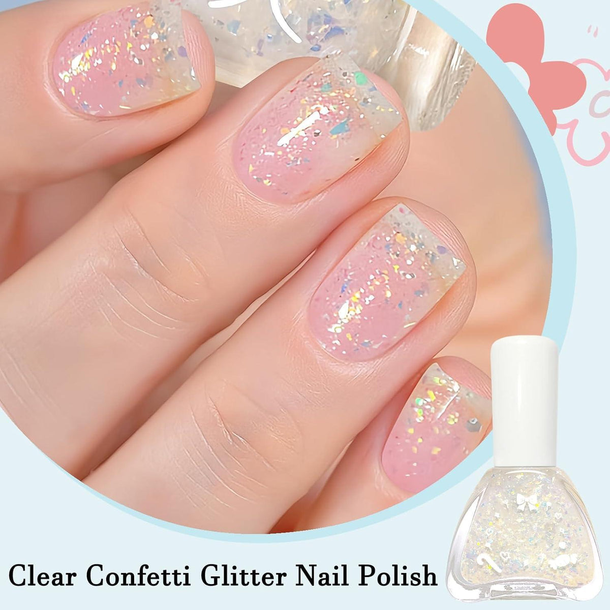 Glitzer Nagellack Klar - Confetti Effekt für DIY Nagelkunst