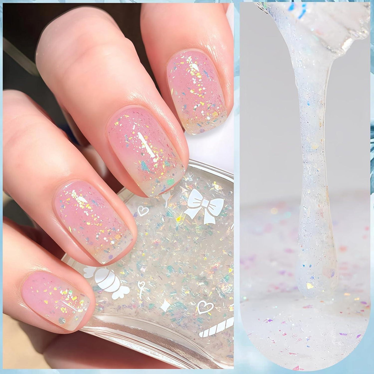 Glitzer Nagellack Klar - Confetti Effekt für DIY Nagelkunst
