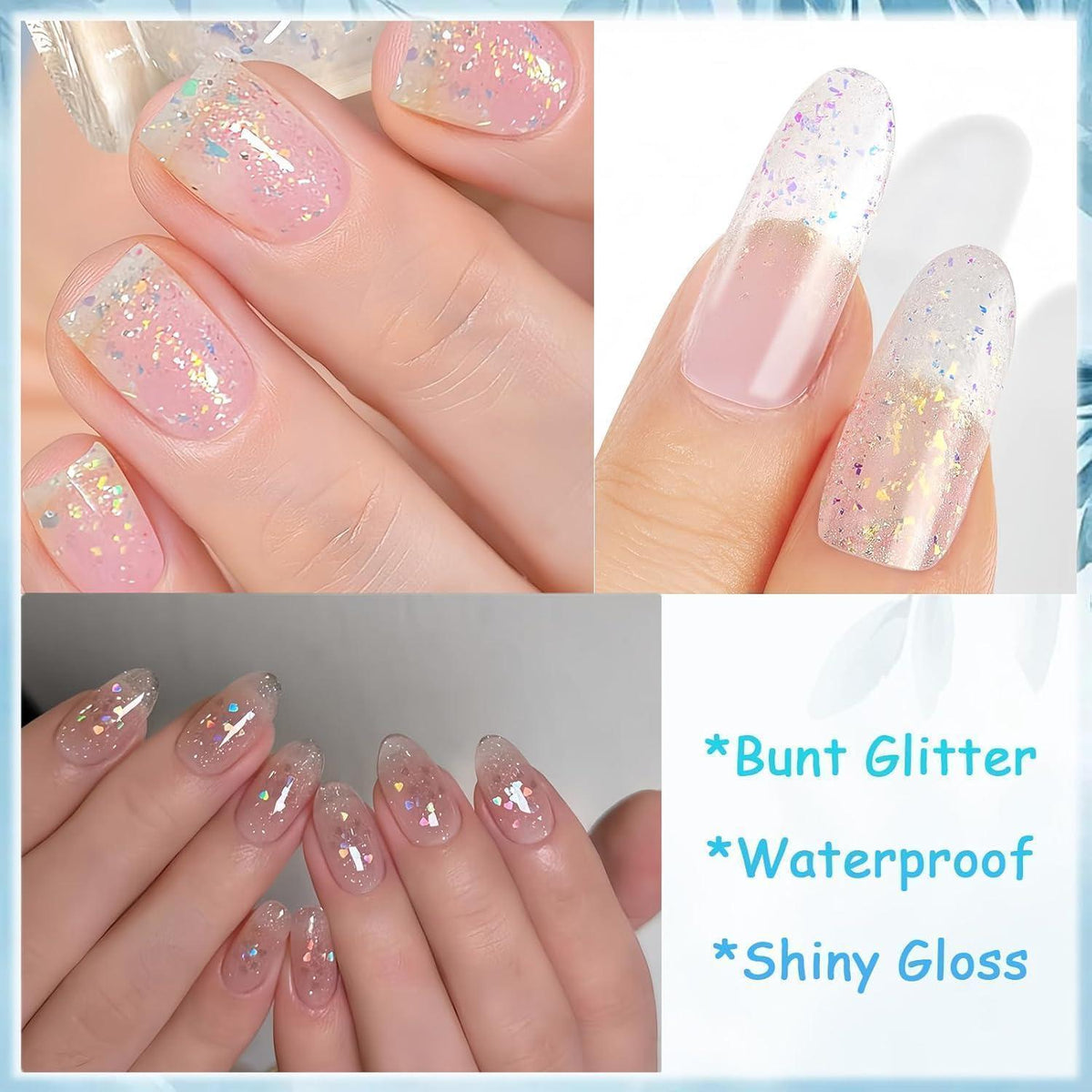 Glitzer Nagellack Klar - Confetti Effekt für DIY Nagelkunst