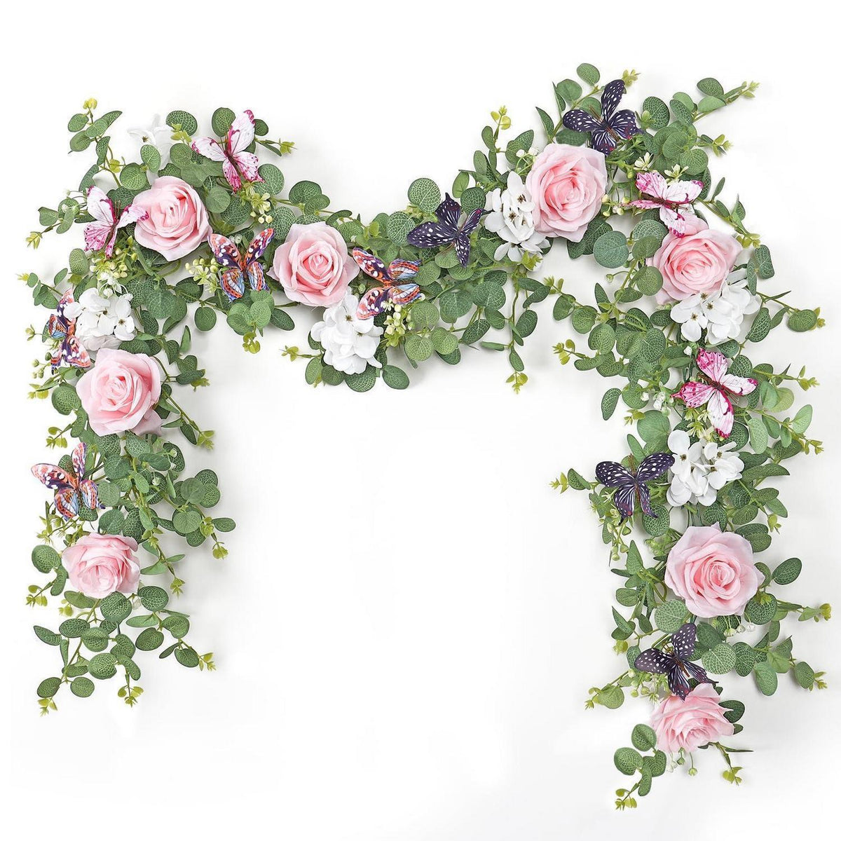 2x 1,8m Eukalyptus Girlande Rosa Rosen Deko Hochzeit