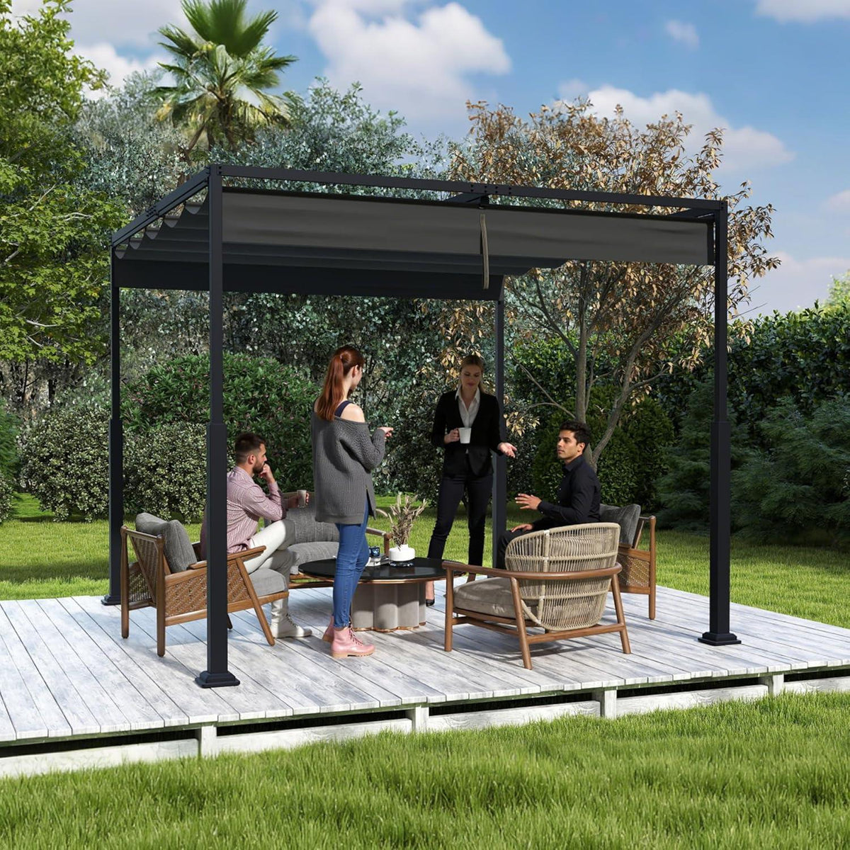 Pergola 3x3m – Terrassenüberdachung, Wasserdicht & Stabil