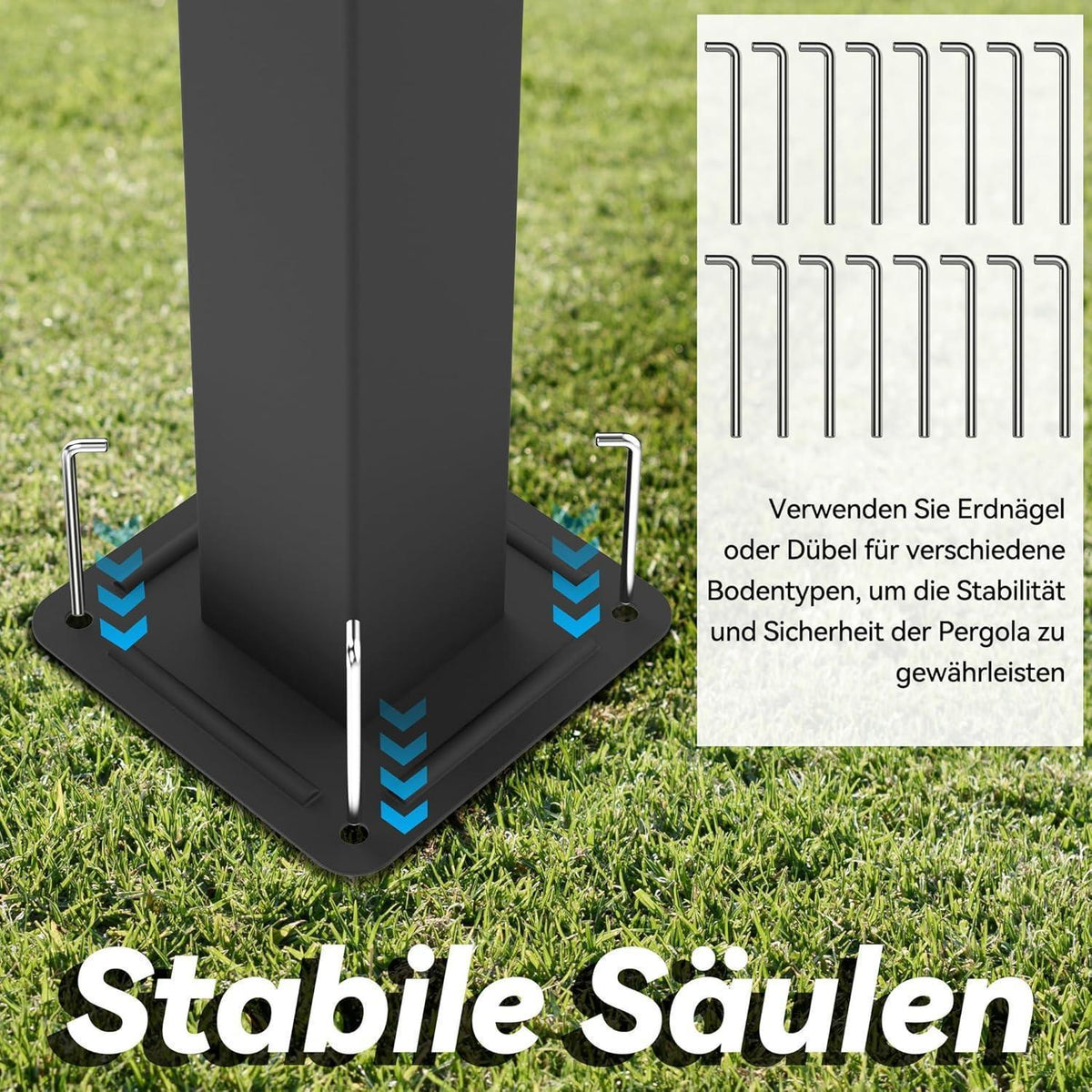 Pergola 3x4m – Terrassenüberdachung, Wasserdicht & Stabil