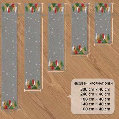 Tischläufer Weihnachten Grau 40x180 cm - Festliche Deko