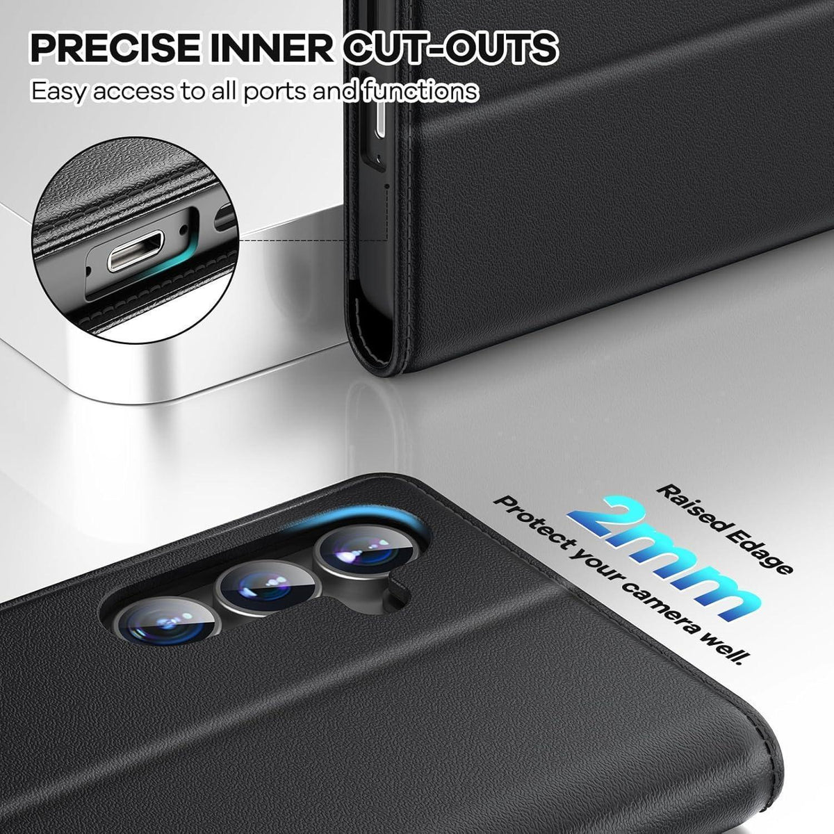 Samsung Galaxy S25 FE Klapphülle mit 2x Panzerglas, Kartenfach & RFID-Schutz