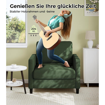 Bequemer Lesesessel Grün – Kleines Sofa für Wohnzimmer & Jugendzimmer