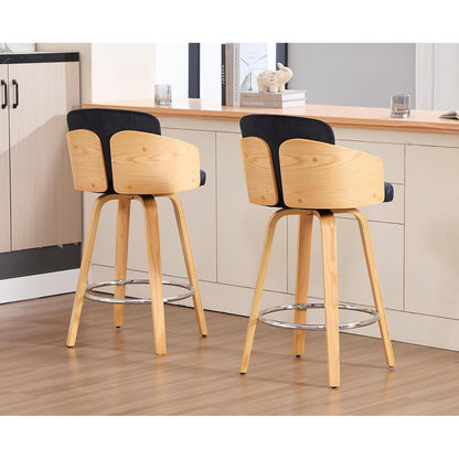 Barhocker Set 4er – Gepolsterte Samtbarhocker mit Holzbeinen
