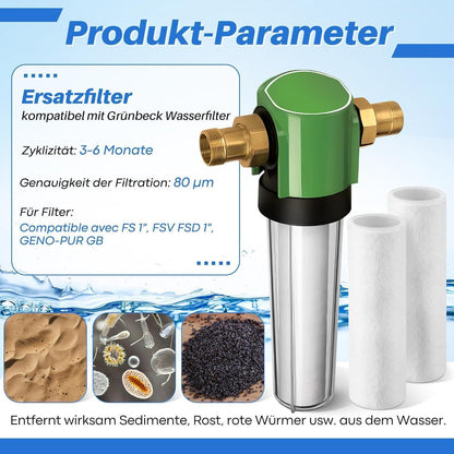 Ersatzfilter 80µm für Wasserfilter – 4er Set, Wollfaser