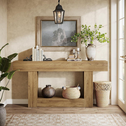 160cm Konsolentisch mit Stauraum & Bauernhaus Design