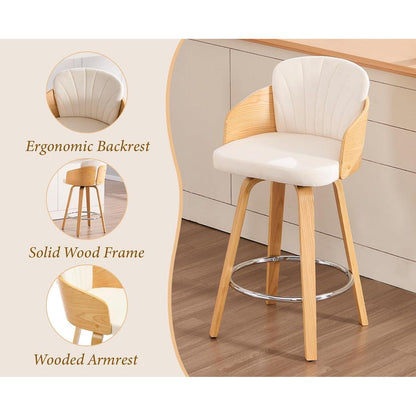 Barhocker Set 4er – Gepolsterte Samtbarhocker mit Holzbeinen