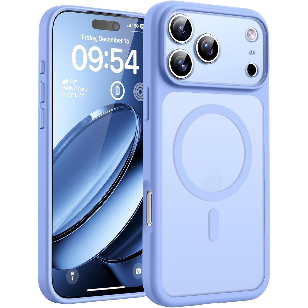 iPhone 17 Pro Max Hülle mit MagSafe, transluzent matt, hellblau