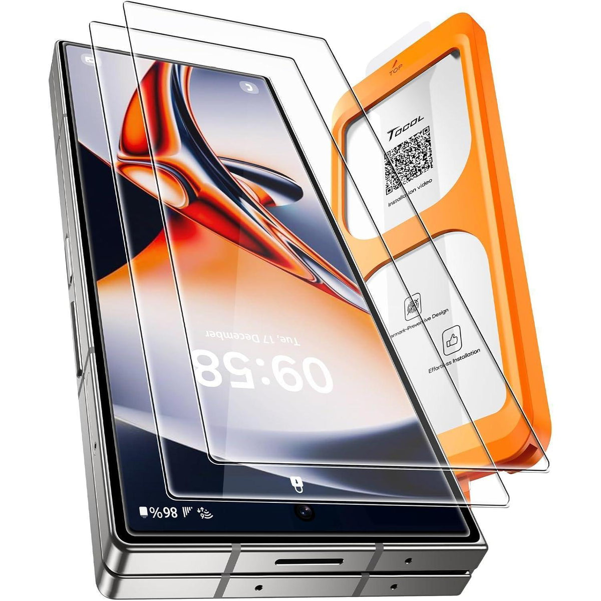 Schutzglas für Galaxy Z Fold 7, 2 Stück, Auto-Installation