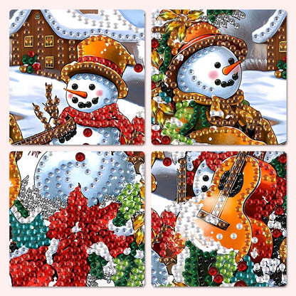 Diamant Painting Weihnachtsschmuck mit Kette – DIY Fensterbild