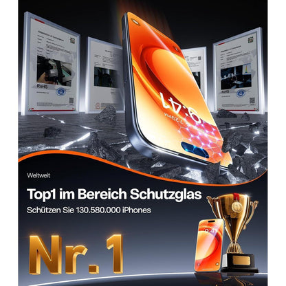 iPhone 17 Pro Max Panzerglas mit AR-Schutz & einfacher Montage