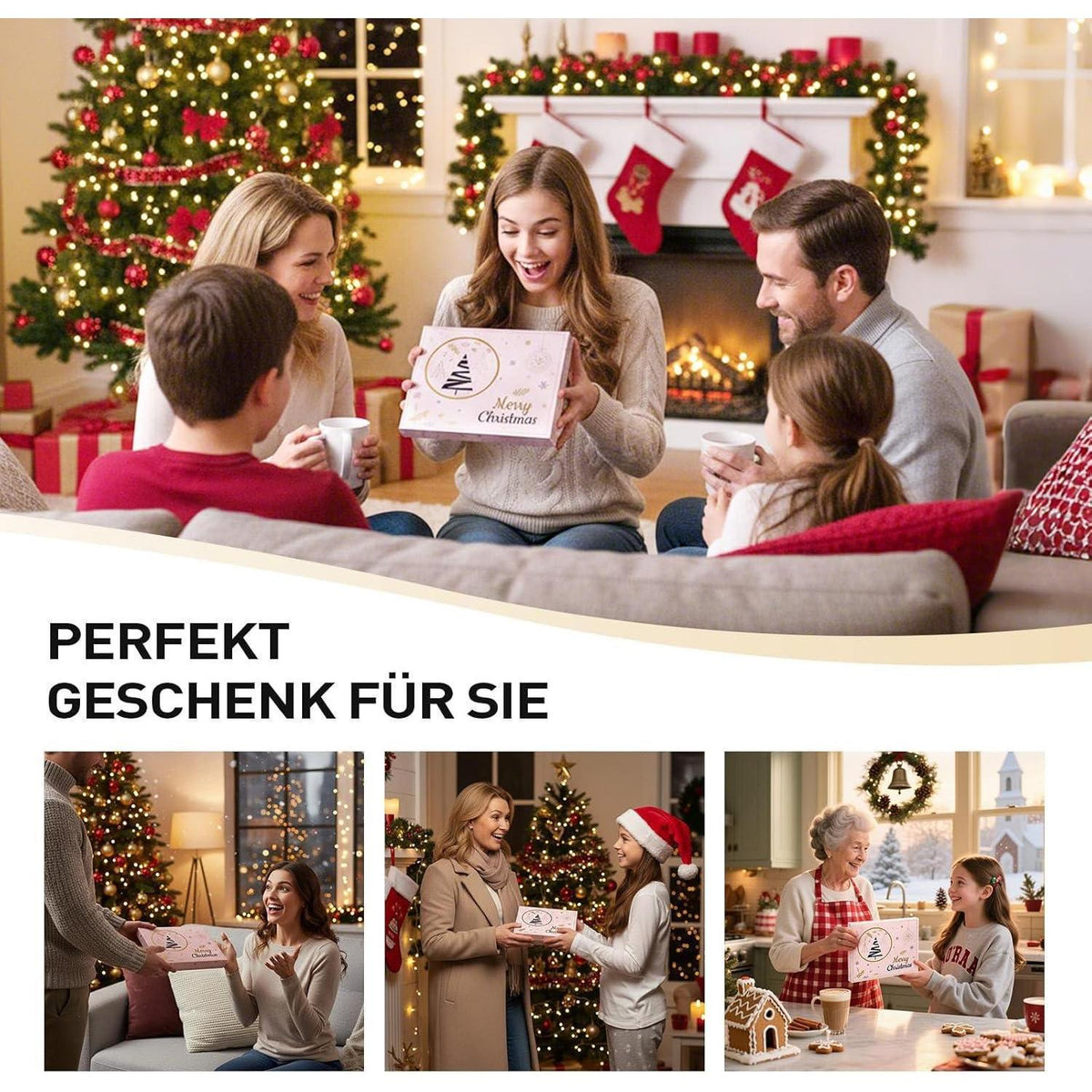 Adventskalender Schmuck Set Gold für Damen & Mädchen