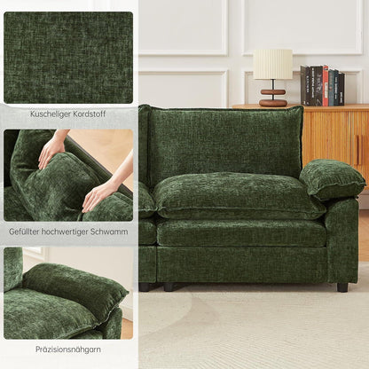 JIEXI Ecksofa mit Schlaffunktion – Grün, Modernes Wohnzimmer Sofa