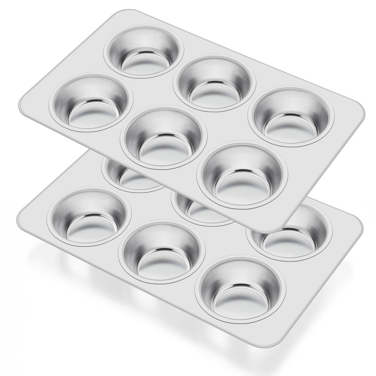 Edelstahl Muffinbackform 12 Muffins - 2er Set