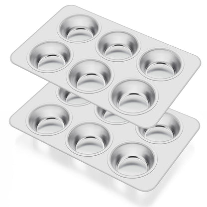 Edelstahl Muffinbackform 12 Muffins - 2er Set
