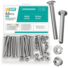 44x Schlossschrauben M8x80mm Edelstahl mit Flanschmuttern