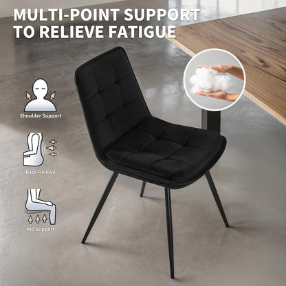 Esszimmerstühle Samt 4er-Set Schwarz – Gepolstert & Modern